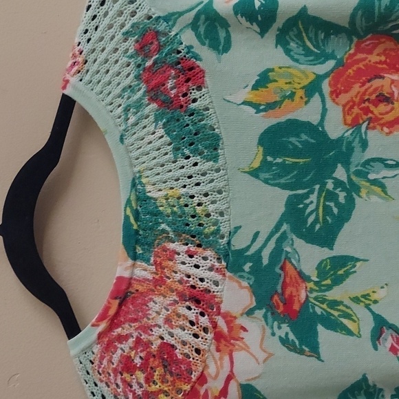 ISAAC MIZRAHI LIVE Floral Long Sleeve Button Down Sweater - Picture 7 of 10